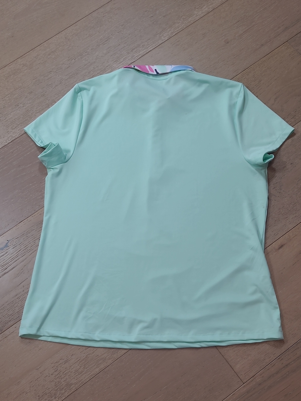 Tommy Bahama Golf Shirt Women's XL Mint/Floral 1/4 Zip Short Sleeve - Picture 3 of 12